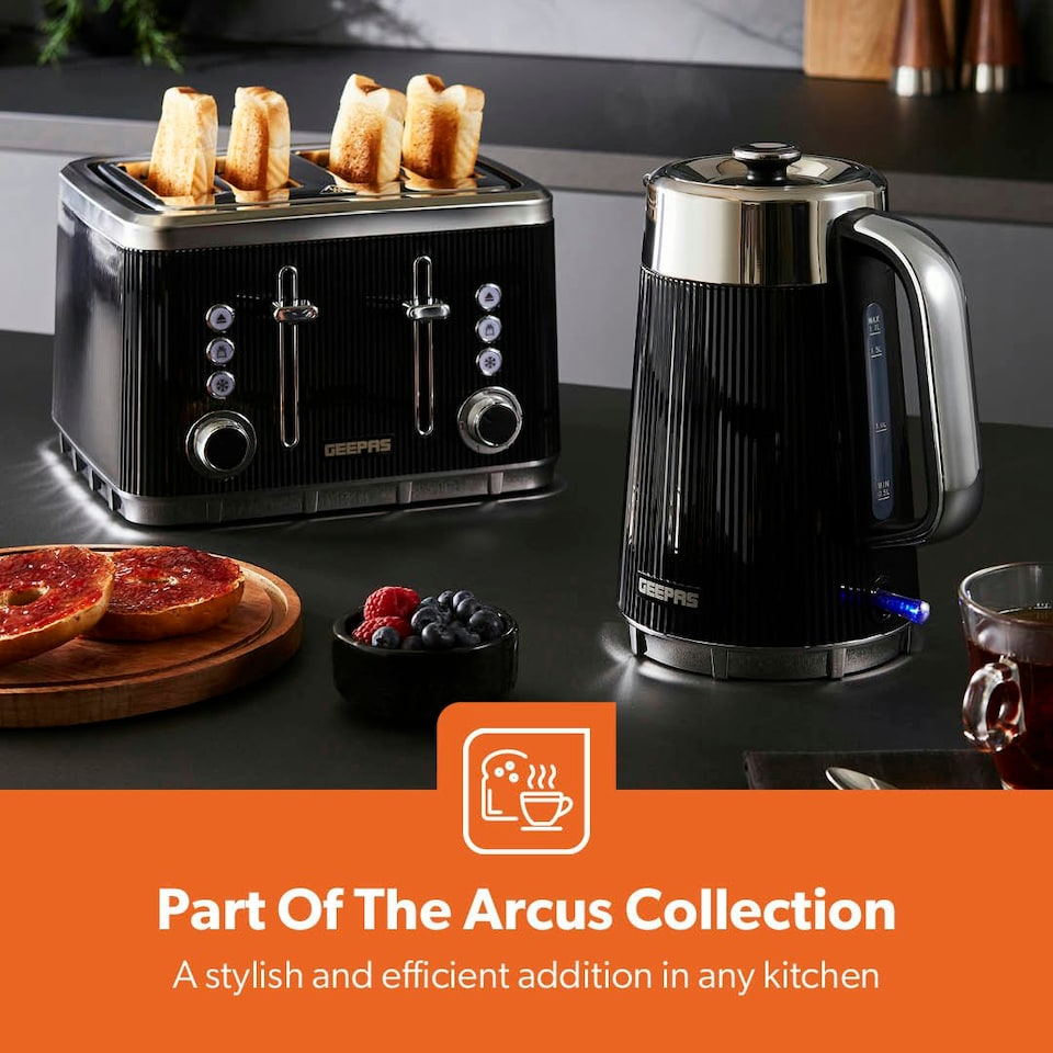 image 1 of GEEPAS 1.7L Electric Kettle | Arcus Collection Black 3000W