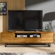 image 2 of TV Unit Sideboard Cabinet Storage Cabinet Oak Black Metal Frame Loft 200cm