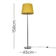 image 3 of ValueLights Modern Polished Chrome Metal Standard Floor Lamp With Mustard Shade Yellow