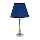 image 2 of Set of 2 Chrome Table Lamps with Stem Detail and Navy Blue Shades Chrome | Blue