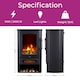 image 6 of Neo 1000W / 2000W Freestanding Electric Fire Stove Heater Burner Realistic Flame and Log Store | Black