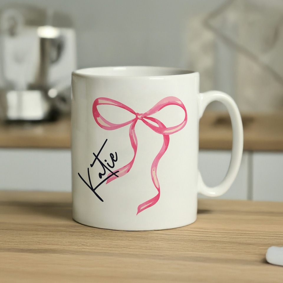 image 1 of Personalised Bow Mug White