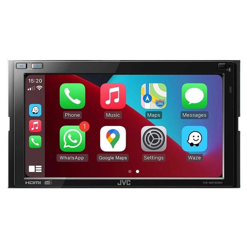 image 1 of JVC KW-M875DBW 6.8-inch Double-DIN Multimedia Receiver with Wireless CarPlay and Android Auto