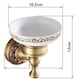 image 4 of Antique Brass Bathroom Sink Soap Dish with Wall Mounted Ceramics Plate