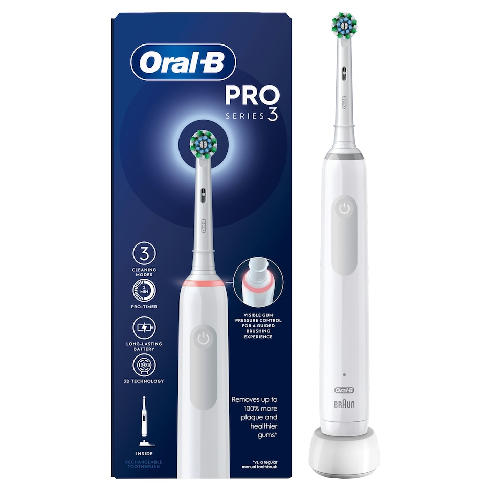 image 1 of Oral-B Pro 3 3000 Cross Action White