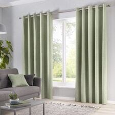 Fusion Sorbonne Eyelet Curtains Green