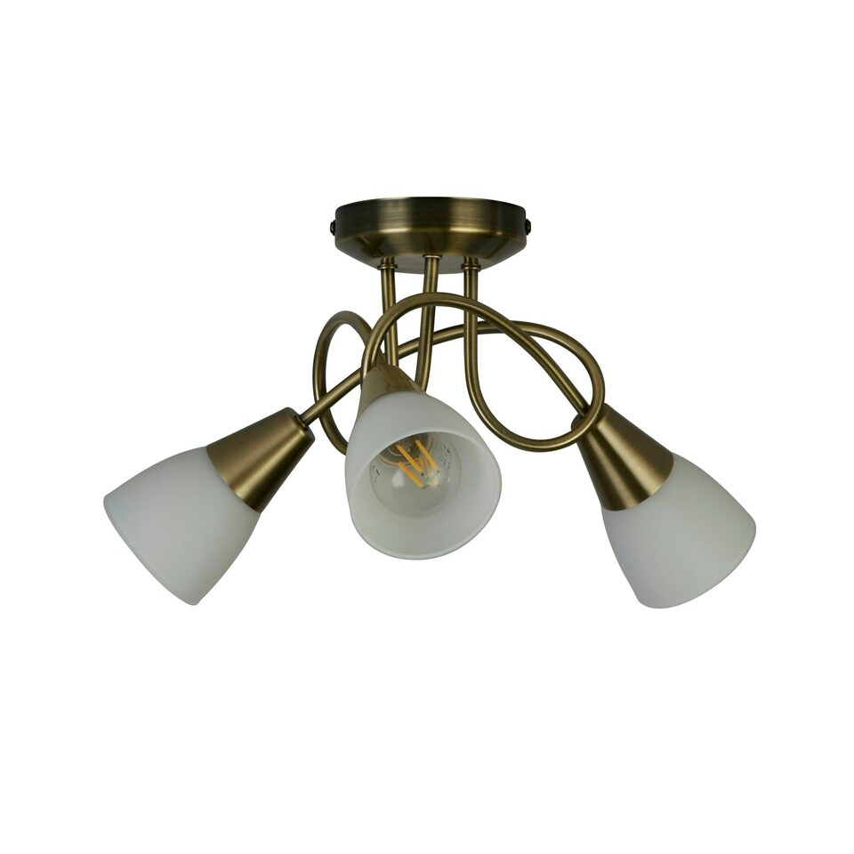 image 1 of Bradford Antique Brass Ceiling Light Gold