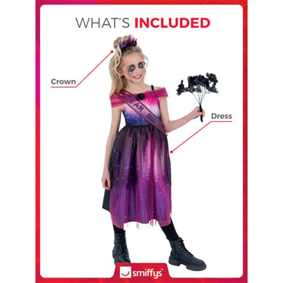 image 1 of Scream Queen Girls Fancy Dress Costume Kids Medium - Age 7-9