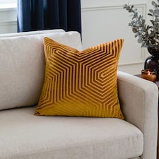 Paoletti Evoke Cut Velvet Cushion | Gold | Gold | 45 x 45cm | 1