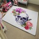 image 4 of Human skull with flowers (Rug) Pink | Medium: 80x150cm