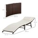 image 5 of Outsunny Folding Rattan Sun Lounger Outdoor Chair with Cushion