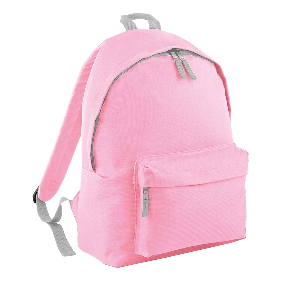 image 1 of Bagbase Childrens/Kids Fashion Backpack - Classic Pink/Light Grey - One Size