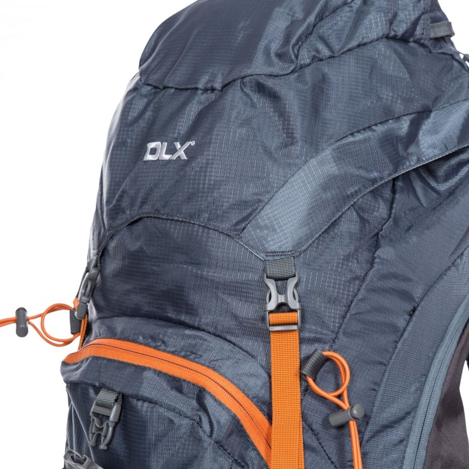 image 1 of Trespass Twinpeak 45 Litre DLX Hiking Rucksack/Backpack | Grey | Flint | 1