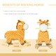 image 6 of HOMCOM 2-IN-1 Kids Plush Ride-On Rocking Gliding Horse Giraffe-shaped Yellow