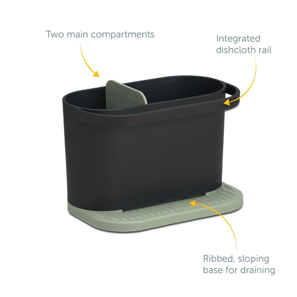 image 1 of ReBorn Recycled Sink Tidy | Green | Sage Green & Charcoal Grey