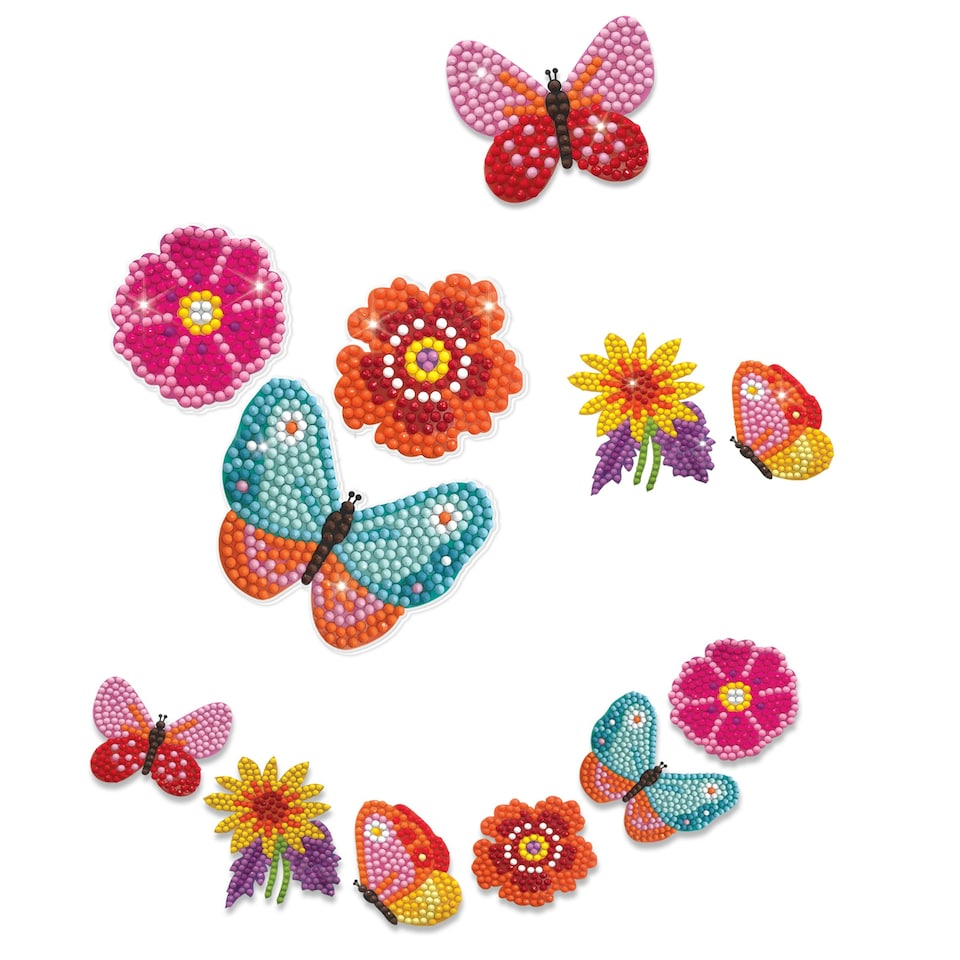 image 1 of Small World Toys Diamond Design Stickers Flowers And Flutterbies