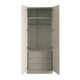image 2 of J-Pull Handleless Cashmere Double Wardrobe with Single Rail & Internal Drawers Brown | Beige