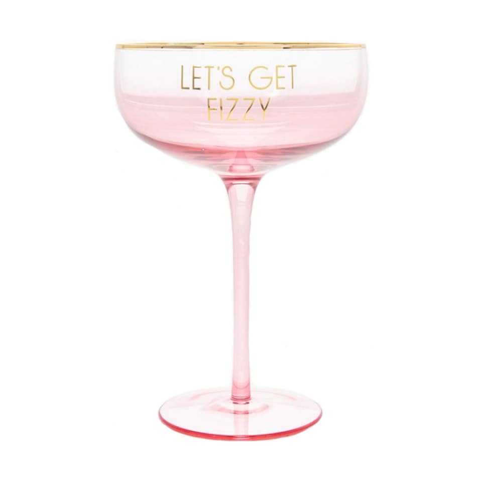 image 1 of Lesser & Pavey Novelty Pink Coupe Cocktail Glass - Let's Get Fizzy