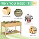 image 10 of Outsunny Wooden Herb Planter Stand 8 Cubes Bottom Shelf Raised Bed Natural