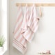 image 3 of Bianca Reversible Stripe Cotton Jacquard Bath Towel | Pink | Blush Pink | Bath towel