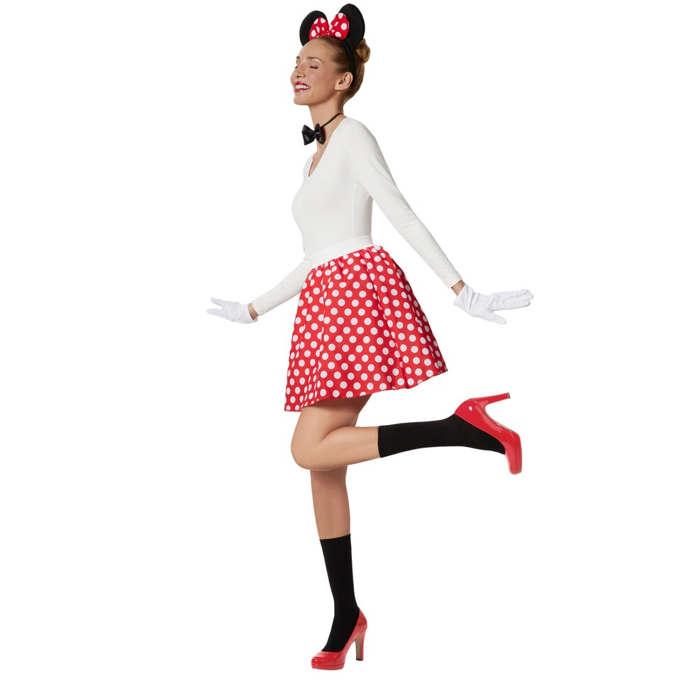 image 1 of Womens Fancy Dress Costume - Lady Mouse | Red | black/red/white | S | 1