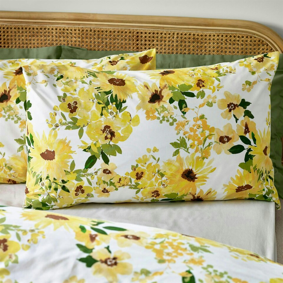 image 1 of Catherine Lansfield Sunflowers Yellow Duvet Cover Set Yellow | Single