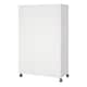 image 4 of Uppsala Open Mobile Wardrobe Unit in White with a Beige Textile Curtain on Wheels