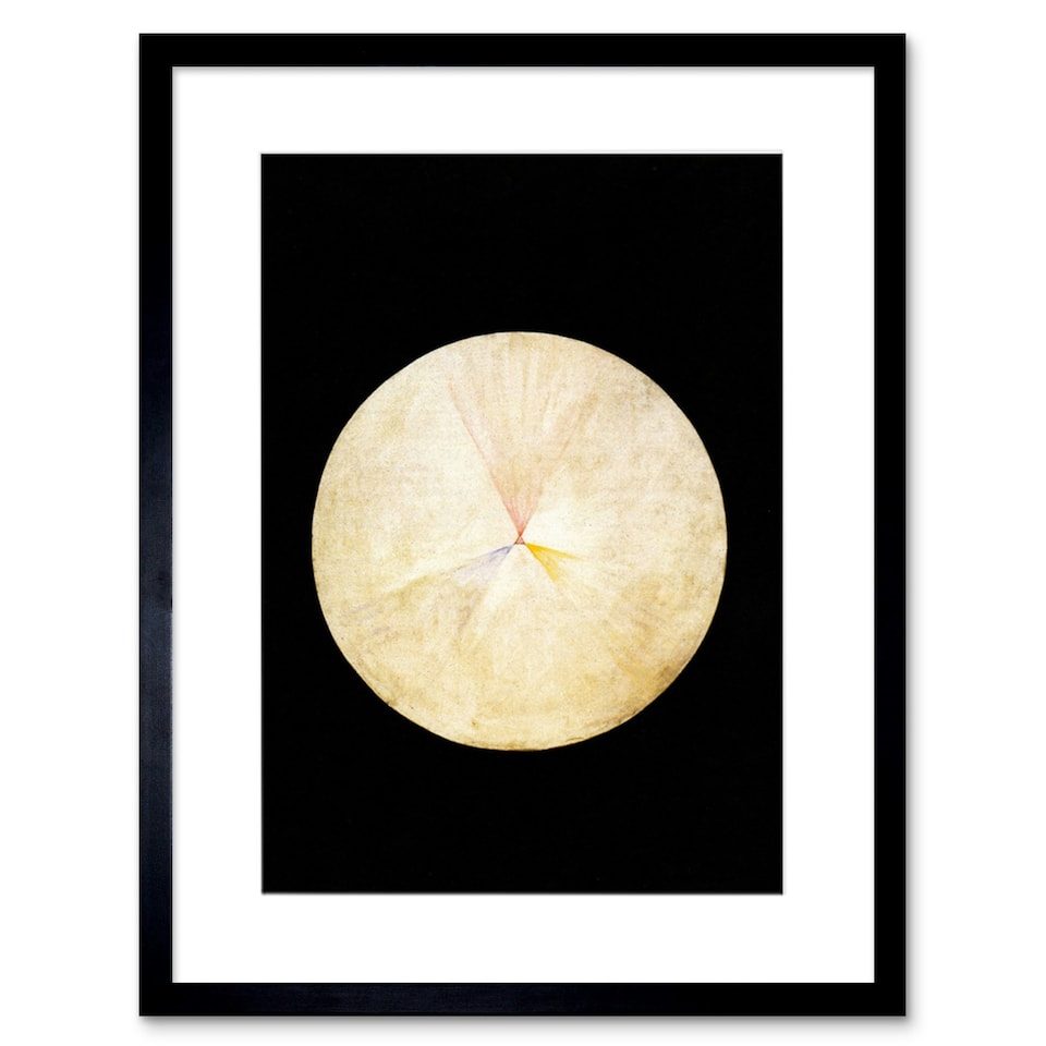 image 1 of Abstract Circle Hilma Af Klint No 14 Swan 9x7" Black Framed Wall Art Print