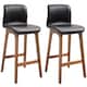 image 1 of HOMCOM Modern Wood Bar Chairs Kitchen Cafe Stools Dining Barstool Brown