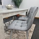 image 2 of Wooden Rectangle Dining Table Set With 4 Grey Velvet Chairs - Dining Room Furniture | Grey | One Size | 5