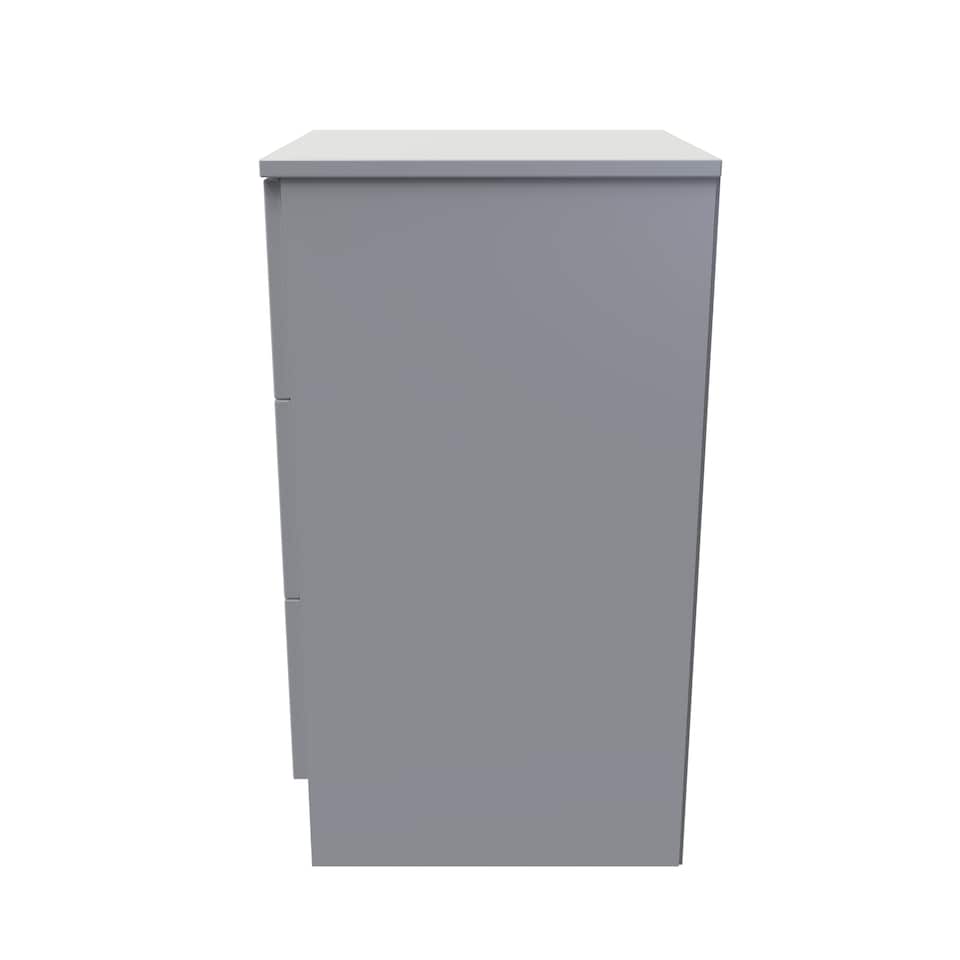 image 1 of Hampshire 3 Drawer Bedside Cabinet in Dusk Grey (Ready Assembled) | Grey | Dusk Grey