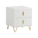 image 1 of SoBuy FBT115-W,2-Drawer Bedside Table Nightstand with Gold Handles | White | White | 1