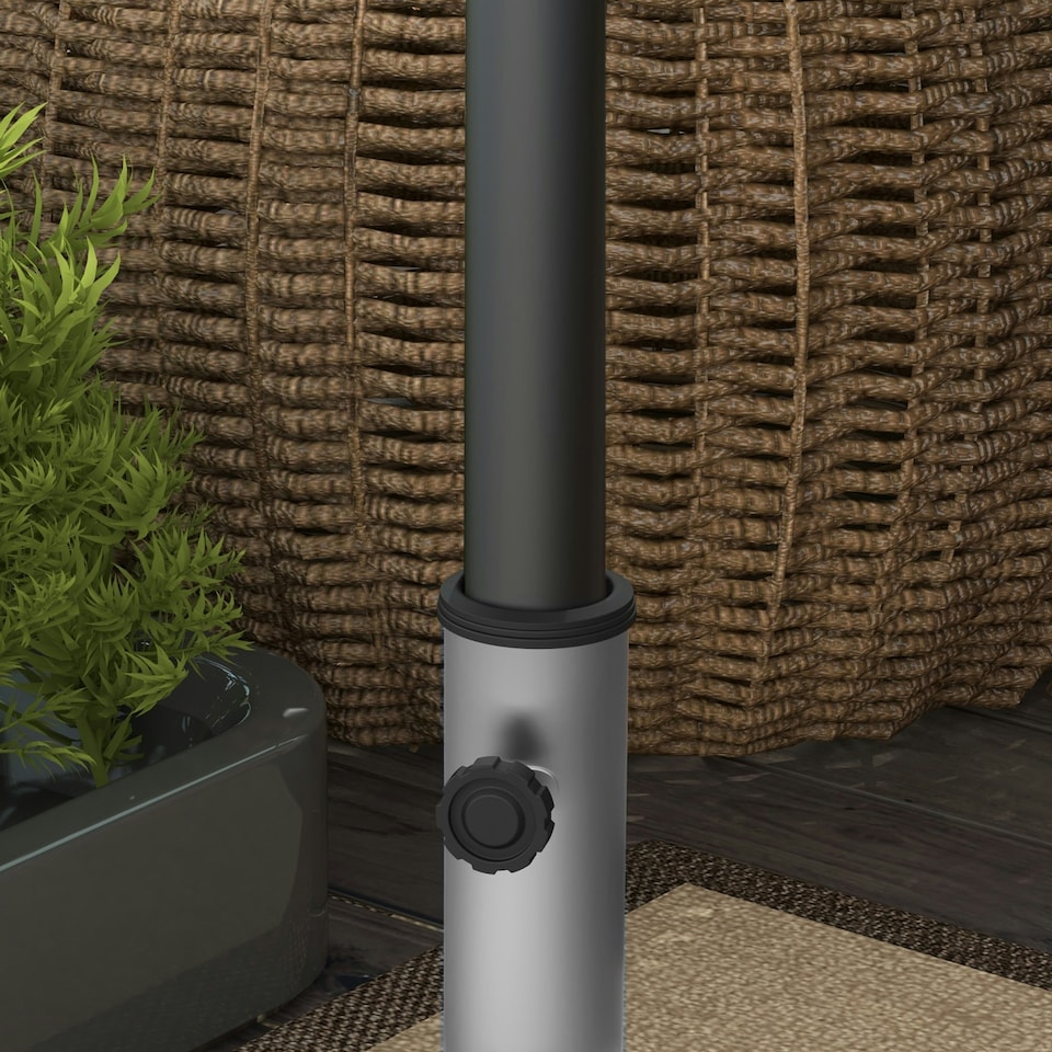 image 1 of Outsunny 28kg Heavy Duty Granite Parasol Base with Wheels, Retractable Handle