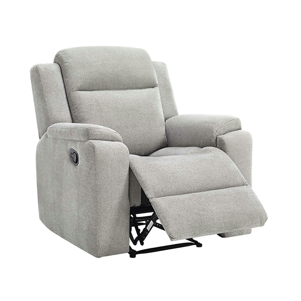 image 1 of Orka Manual Recliner Chenille Fabric Chair Blue