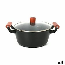Casserole with glass lid Quttin Doha 34 X 24 X 13 CM (4 Units) N/A