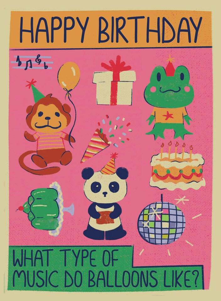 image 1 of Happy Birthday Animal Party Card - Cute Kid's Birthday Card