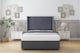 image 2 of Sloomy Devonshire Steel Plush Divan Bed Base No Drawers With 54 Inch Wingback Headboard | Grey | Steel | Small Single | 1