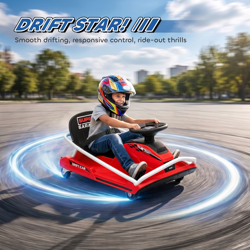 image 1 of AIYAPLAY 24V Electric Go Kart for Kids with Drift Mode, Soft Start