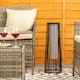image 4 of ValueLights Large Black Rattan Solar Floor Lamp | Black