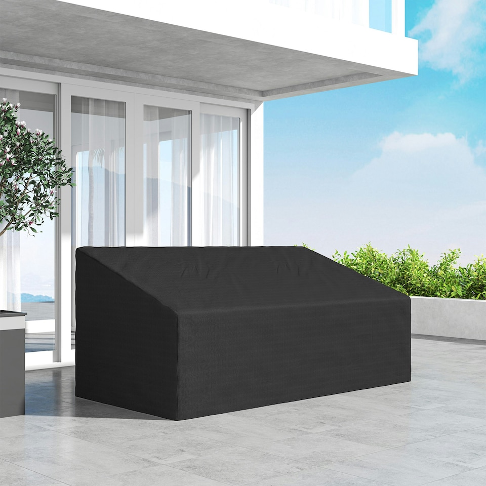 image 1 of Outsunny 3 Seater Rain Cover Garden Sofa Chair Bench Protector 218x111x101cm Black | Black