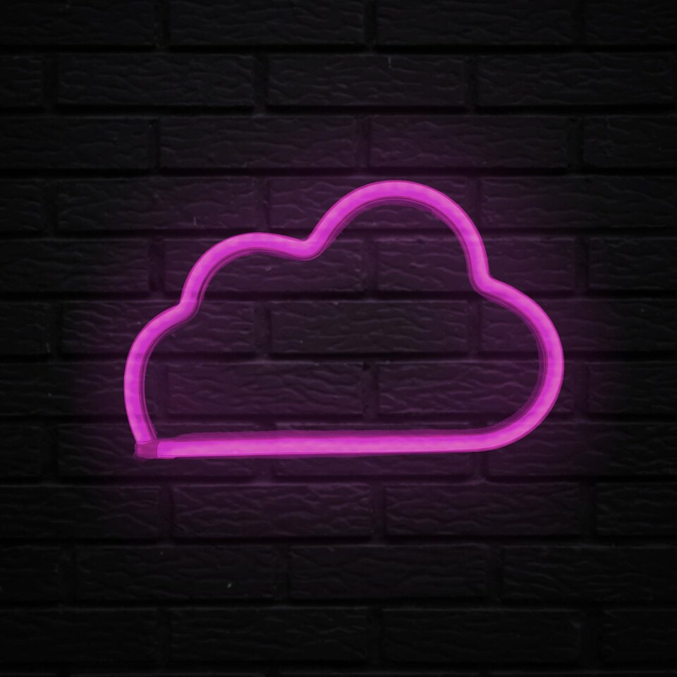 image 1 of Haven Cloud Neon LED Wall-Mounted Light - Soft Pink Decorative Hanging Lamp
