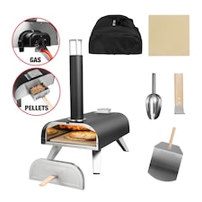 George Foreman GFWPPO2BPC Pizza Oven Black 16" Wood Pellet with Paddle & Carry Bag