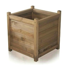Primrose Wooden Tapered Pine Cube Planter Garden Flower Pot 65cm