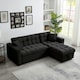 image 2 of Madrid Corner Chaise Lounge L Shape 3 Seater Sofa With With a Reversible Chaise & Pull Out Sofa Bed Black