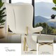 image 5 of Dining Chair Tessa - ergonomic high backrest, slim steel legs, soft fabric - per piece Cream | Velvet Look Beige/Gold