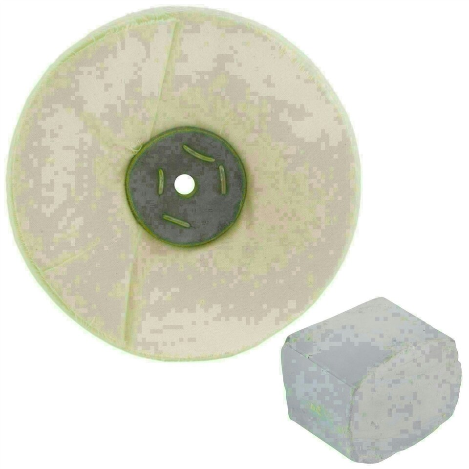 image 1 of G Loose Unstitched Floppy Final Polishing Mop 6" x 1" 2 Row With Compound 250g