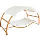 image 1 of Hammock Locarno - for 2 people, large sun canopy, wooden frame, washable fabric 328 x 160 x 171.5cm | Brown | teak | 328 x 160 x 171,50 cm | 1