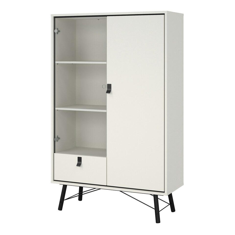 image 1 of Ry China Cabinet 1 Door 1 Glass Door 1 Drawer in Matt White