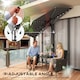 image 7 of Outsunny 2.6 m Half Parasol with Solar Lights, UPF50+ Semi Round Umbrella | Grey | Dark Grey | 265 x 135 x 239 cm