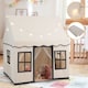 image 5 of COSTWAY Kids Play Tent Indoor Kids Playhouse with Star Lights Beige